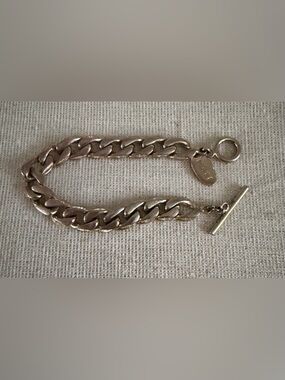 Silver-Tone Cuban Link Toggle Bracelet - Monet
